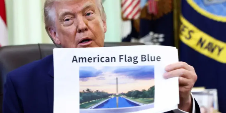 Critics drag Trump’s ‘graph’ of blued-up reflecting pool