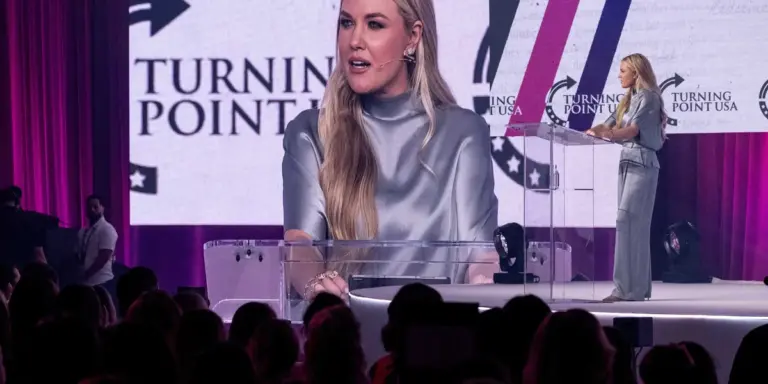 Magenta cannons, Bible verses and tradwife messaging: Inside Turning Point’s ‘womanshere’